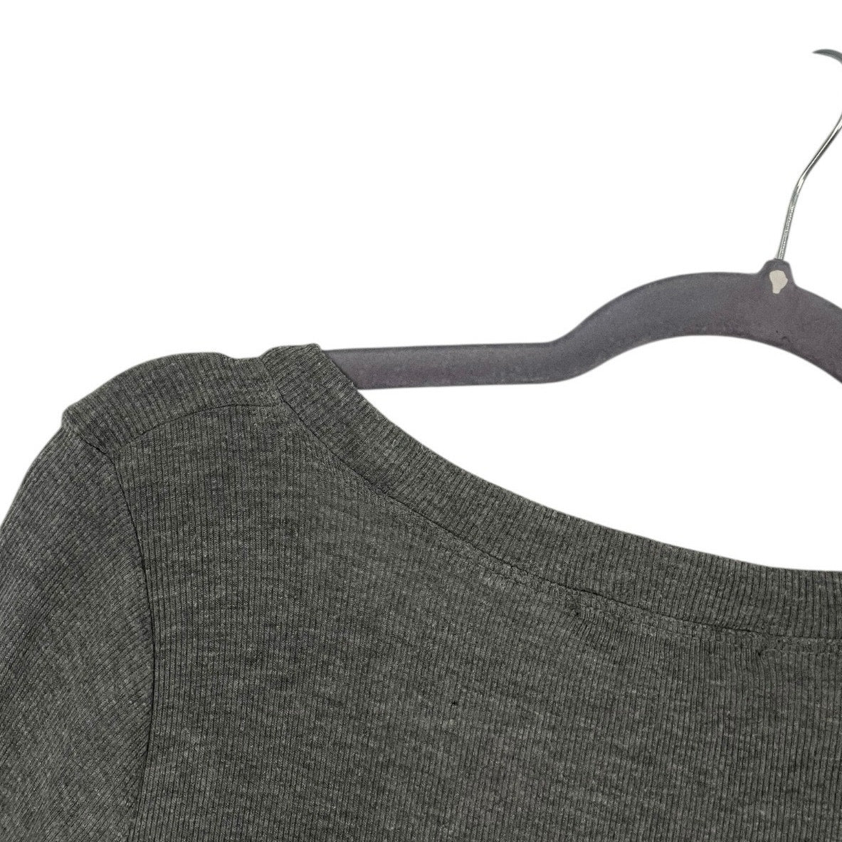 Brandy Melville Grey Long Sleeve Ribbed Top
