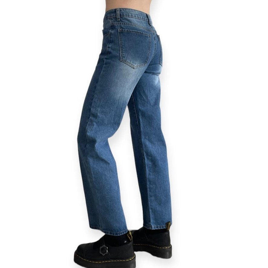 SHEIN Petite High Rise Boyfriend Mom Jeans