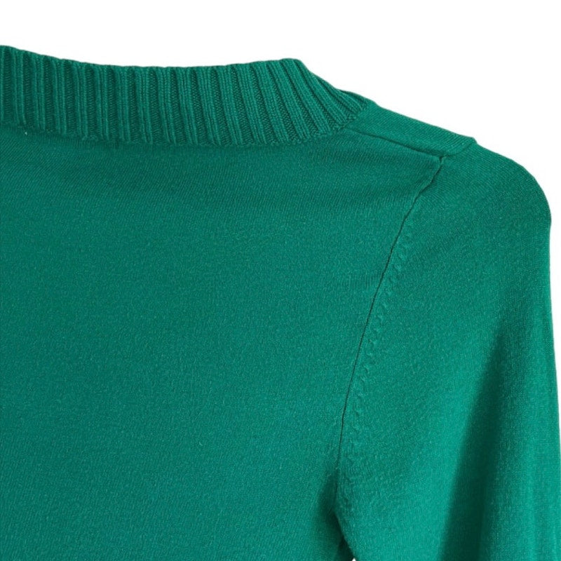 Forever 21 Green Cropped V-Neck Sweater