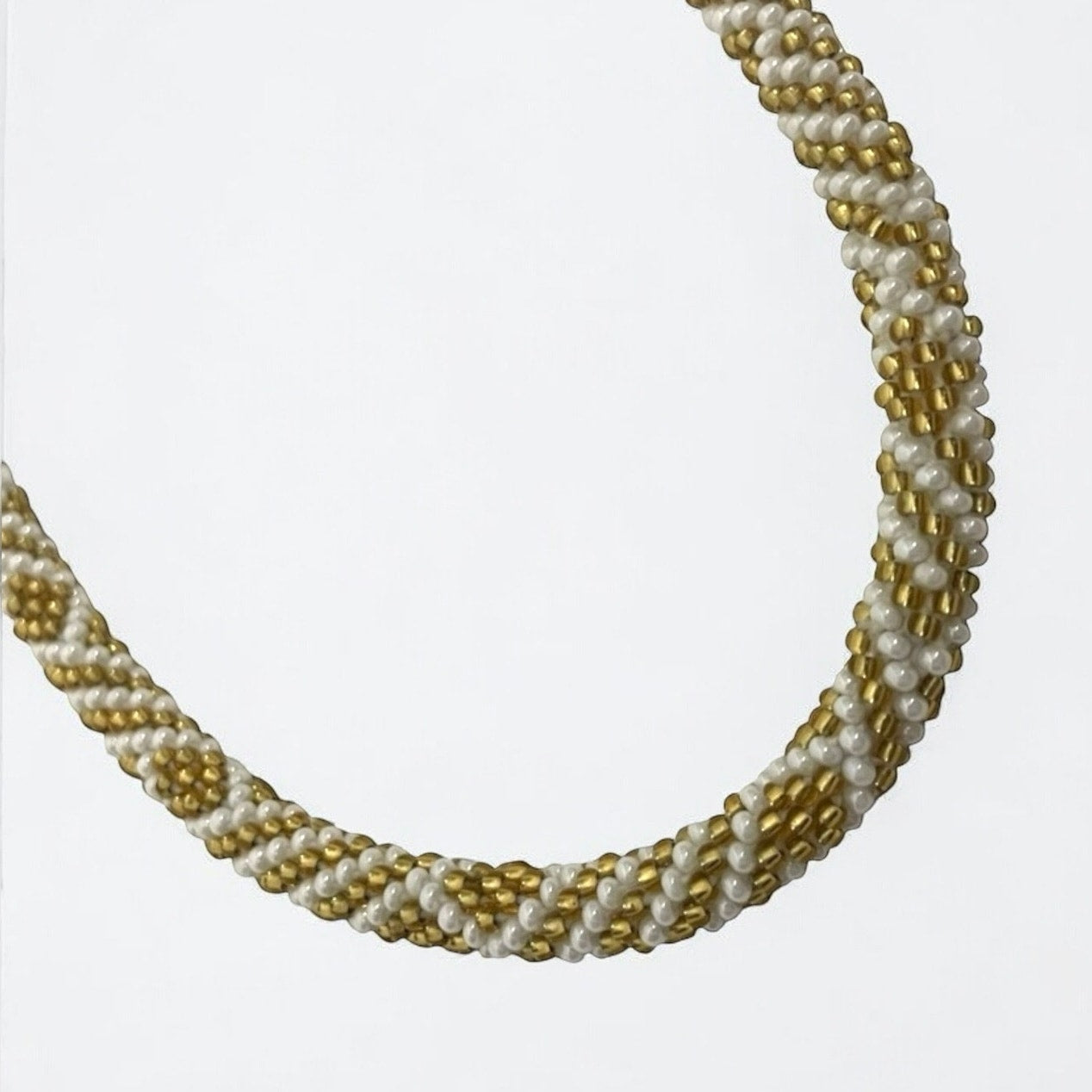 Alexa's Angels Gold & Pearl Beaded Necklace