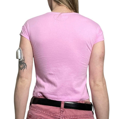 365 Kids Pink Hello Friends Girls Graphic Short Sleeve Y2K Baby Tee