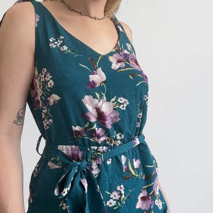 Belongsci Blue & Purple Floral Jumpsuit