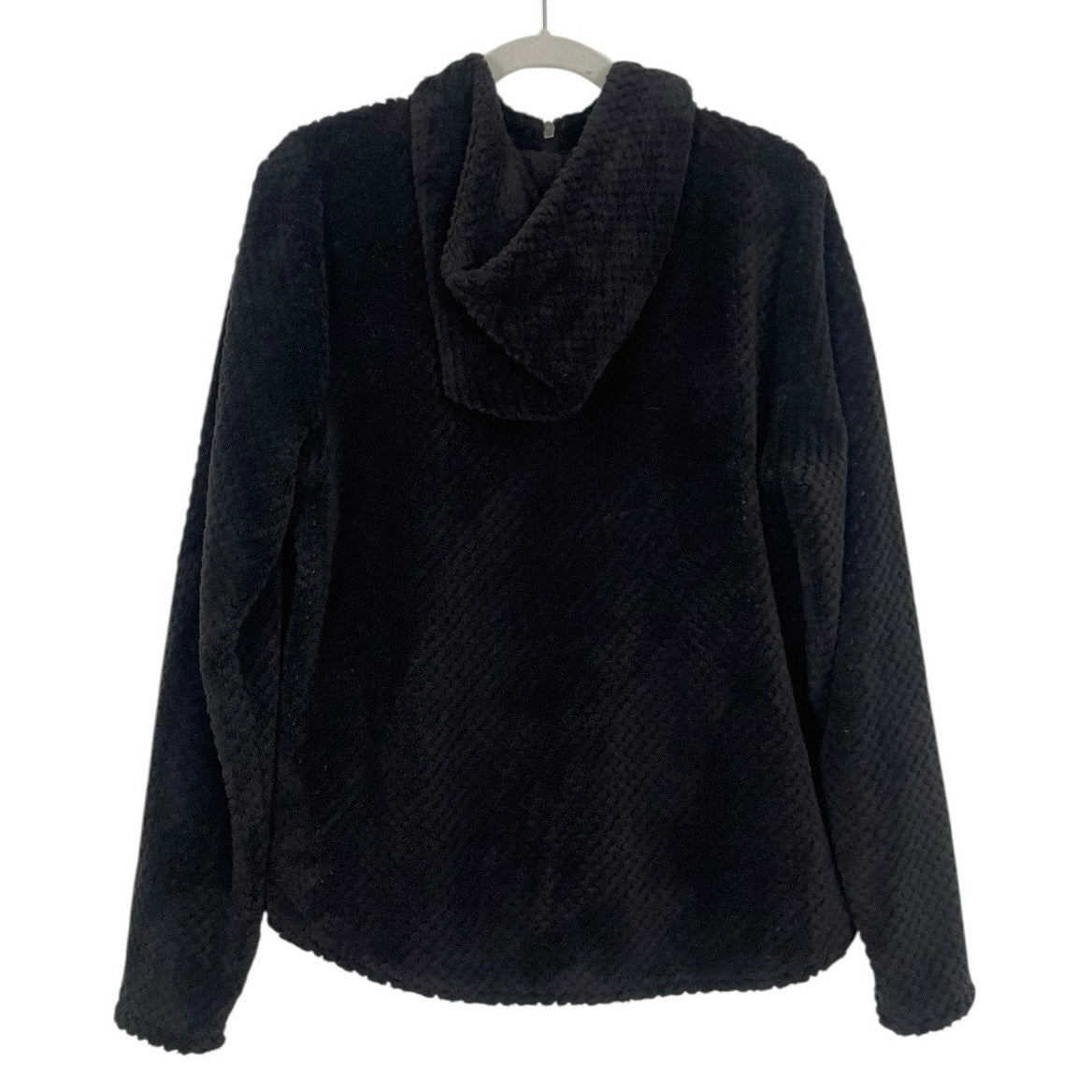 Kohl's Black Fluffy Quarter Zip Hoodie Sweatshirt