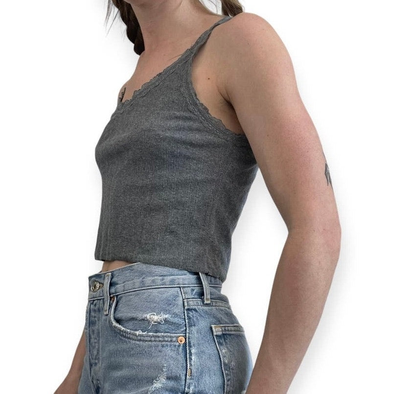 Eddie Bauer Soft Grey Cropped Tank Top