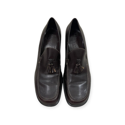 Franco Sarto Brown Leather Heeled Mules