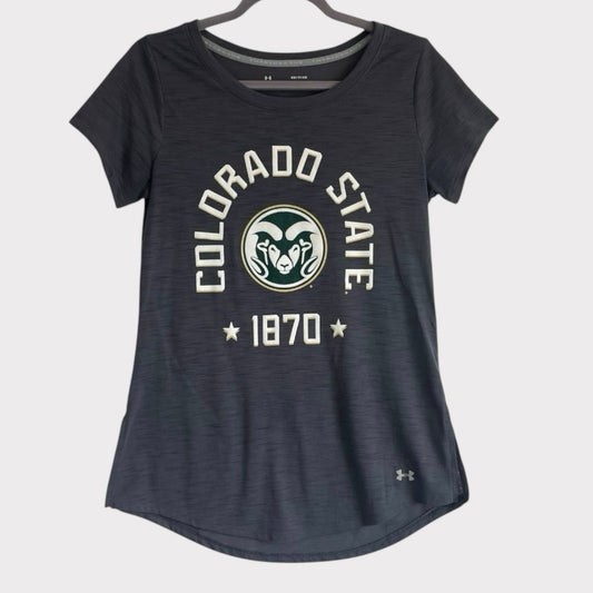 Under Armour Grey Heatgear Threadborne Colorado State 1870 Graphic Tee