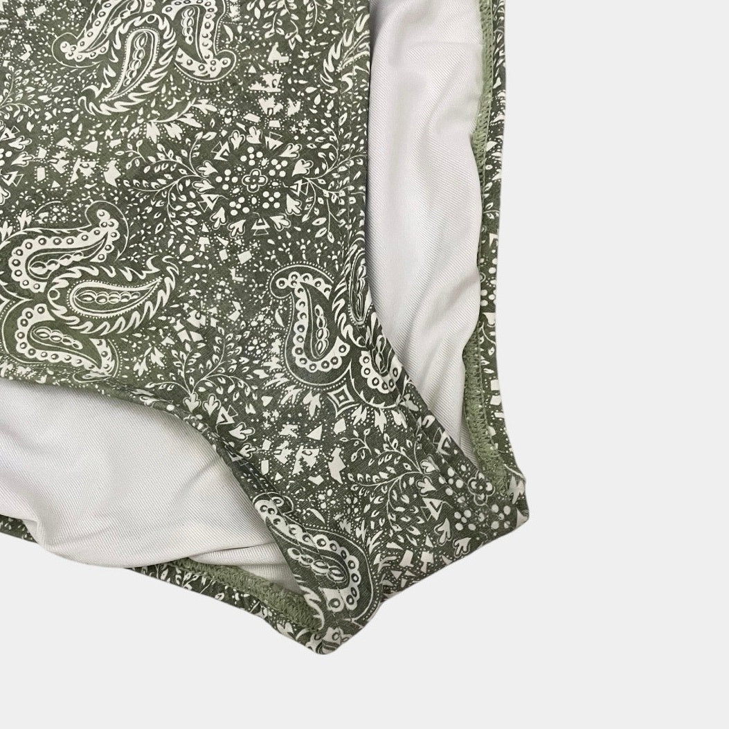 MICHAEL Michael Kors Green Paisley Ruffle Trim Bikini