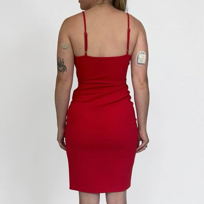 Express Red Bodycon Dress with Side Slit