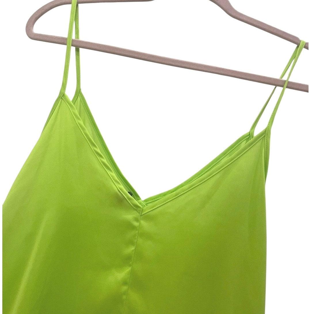 Divided Fluorescent Highlighter V-Neck A-Line Billowy Mini Dress