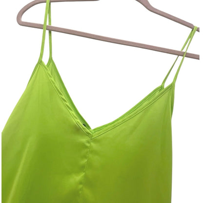 Divided Fluorescent Highlighter V-Neck A-Line Billowy Mini Dress