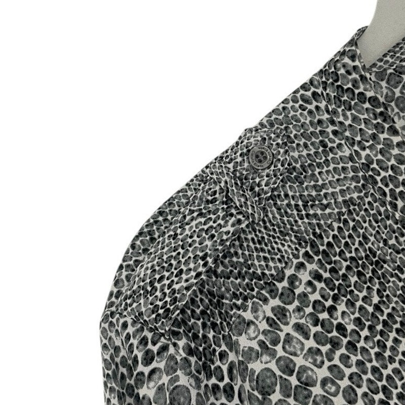 Calvin Klein Grey Snakeskin Button Down Blouse