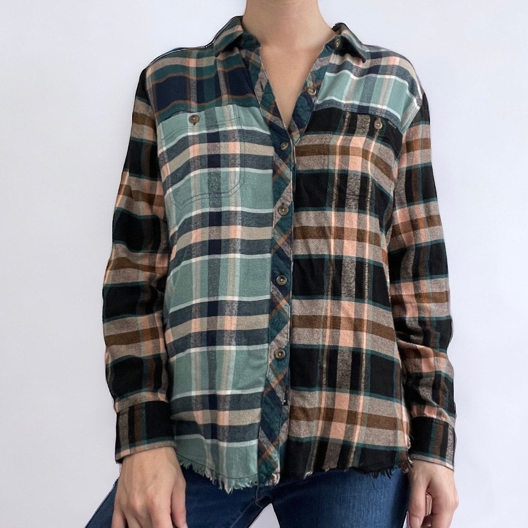 Rails Soft Colorful Plaid Long Sleeve Button Down Top