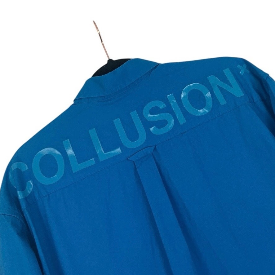 Collusion Vibrant Blue Oversized Long Sleeve Button Down Shirt