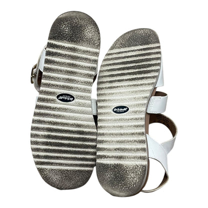 Dr. Scholl's Island Glow White & Beige Faux Leather Strappy Sandals