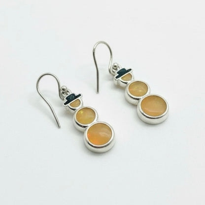 Vintage Snowman Silver & Yellow Glittery Earrings