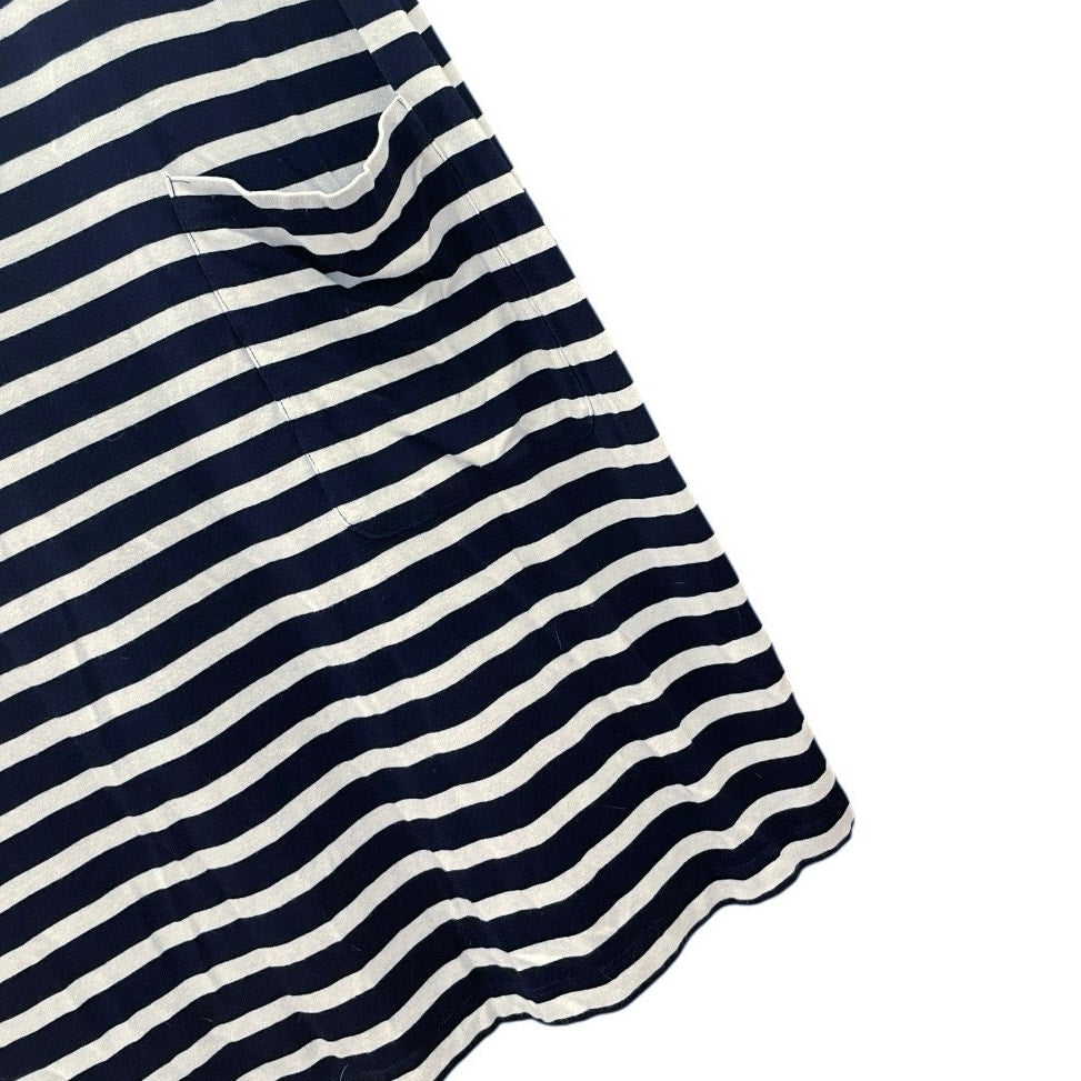 41 Hawthorn Navy Blue & White Striped Cropped Sleeve Dress