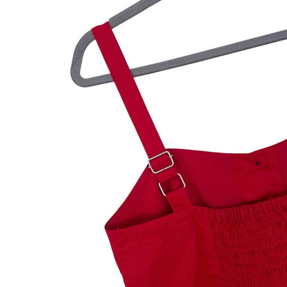 Kendall & Kylie Red Cropped Button Down Tank Top