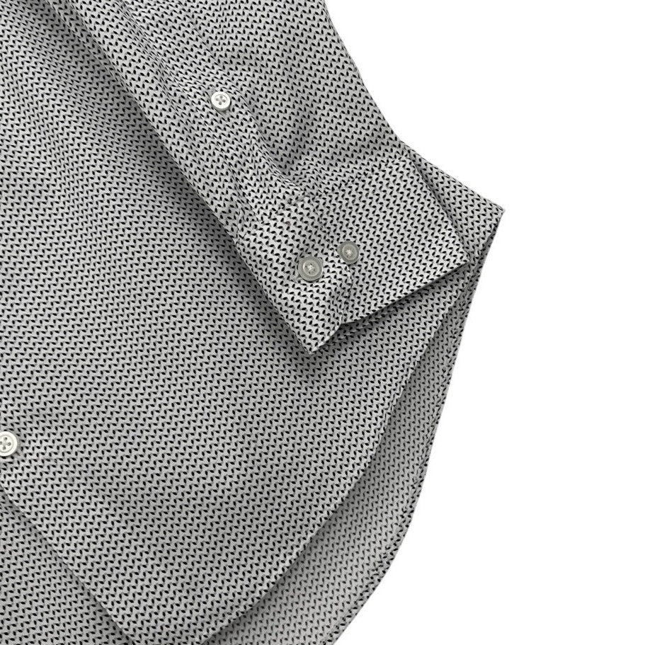 Kenneth Cole Mens Grey Dot Print Button Down Dress Shirt