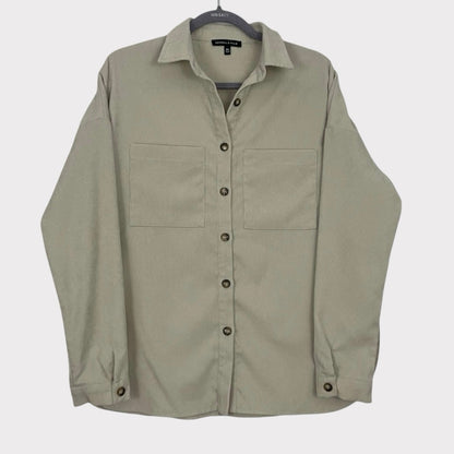 Kendall & Kylie Tan Corduroy Button Down Jacket