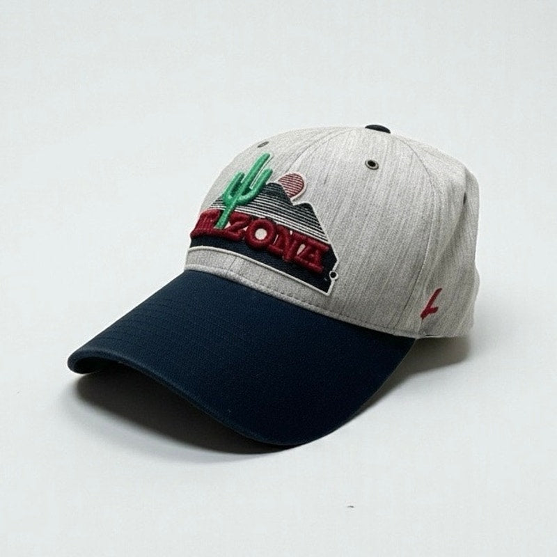 Zephyr Hats Mens University of Arizona Landscape Cactus Navy Blue & Grey Cap