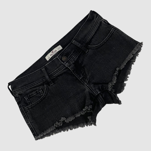 Hollister Black Denim Low Rise Mini Jean Shorts