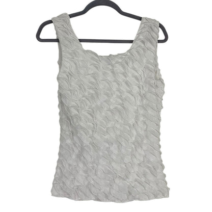 Forever Fashion Vintage White Ruffled Tank Top Blouse