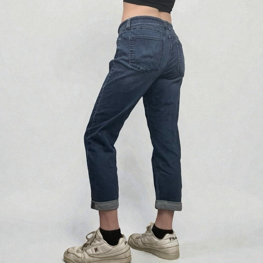 Liverpool Vintage Super Dark Cuffed Boyfriend Jeans