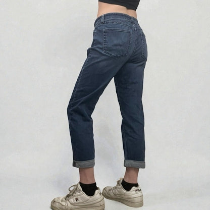 Liverpool Vintage Super Dark Cuffed Boyfriend Jeans