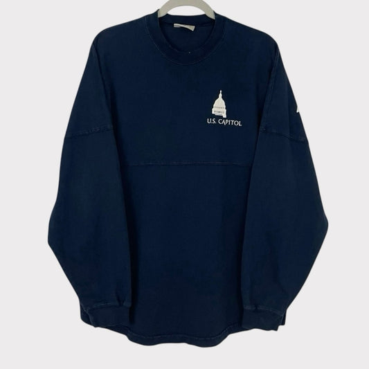 Spirit U.S. Capitol Washington, D.C. Navy Blue Graphic Long Sleeve Crewneck