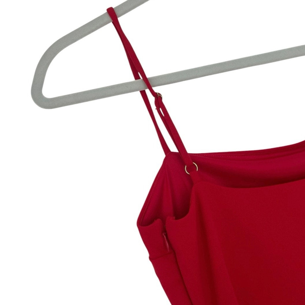 Express Red Bodycon Dress with Side Slit