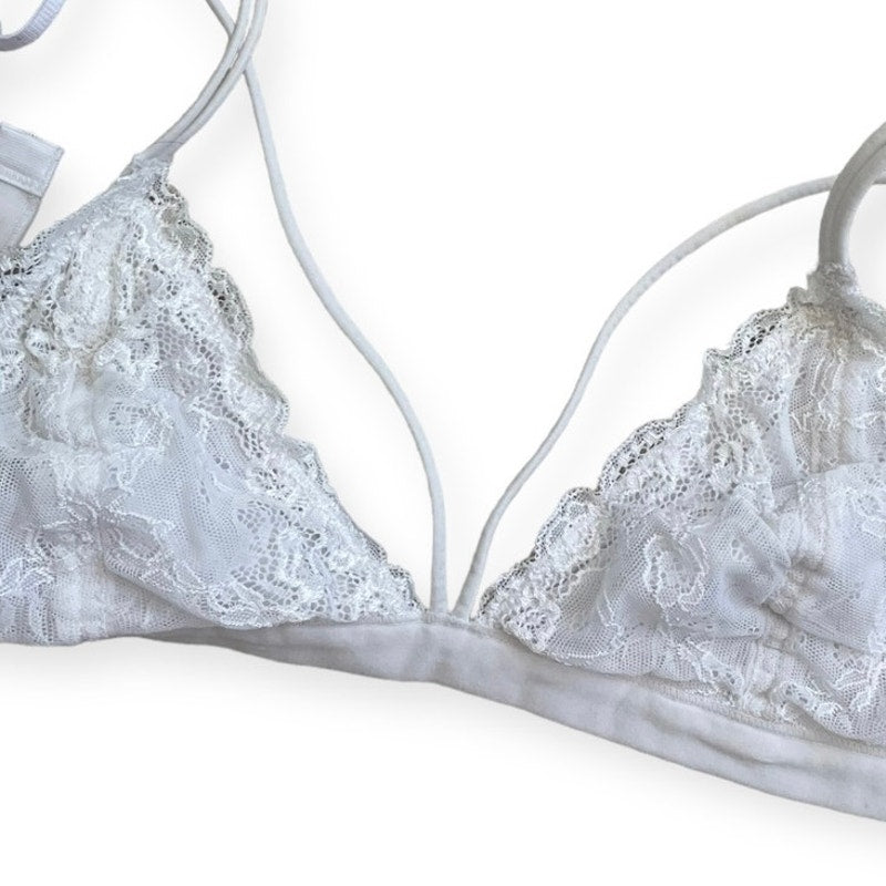 Anemone White Lace Strappy Bralette