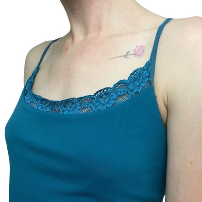 Valerie Stevens Teal Lace Trim Camisole