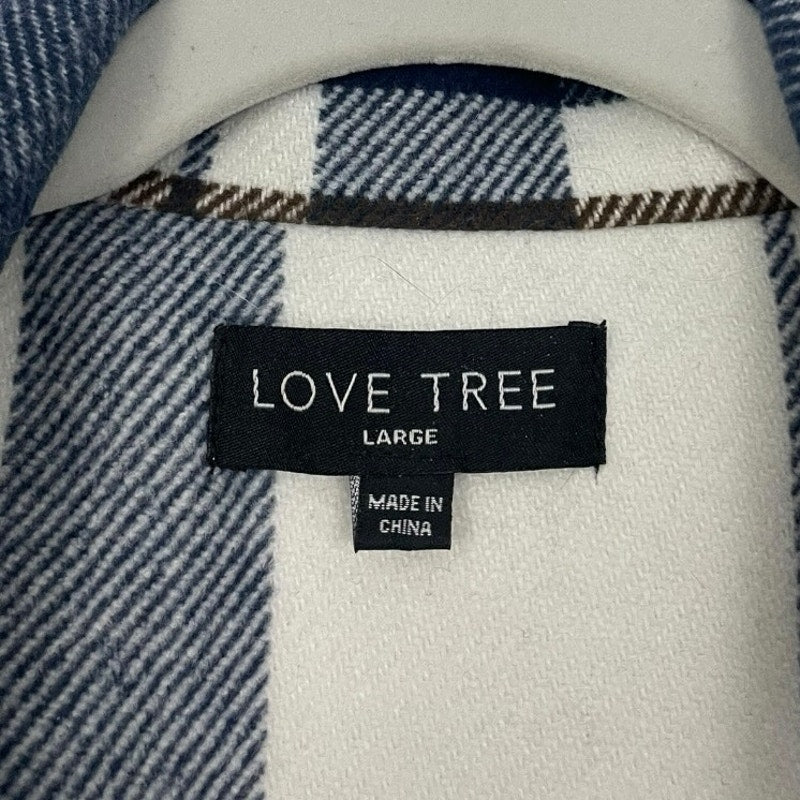 Love Tree Navy Plaid Button Down Jacket