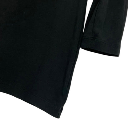 Jarbo Black Cropped Sleeve Crewneck Blouse