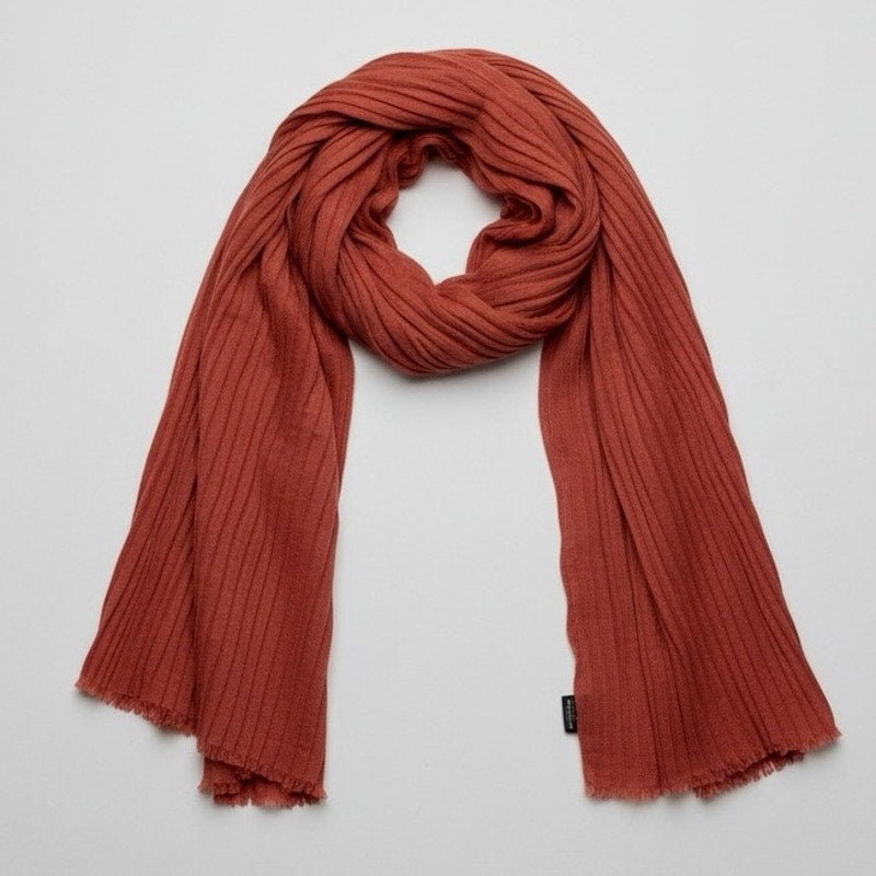 ABS Allen Schwartz Rust Pleated Scarf