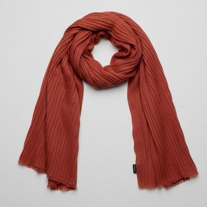 ABS Allen Schwartz Rust Pleated Scarf