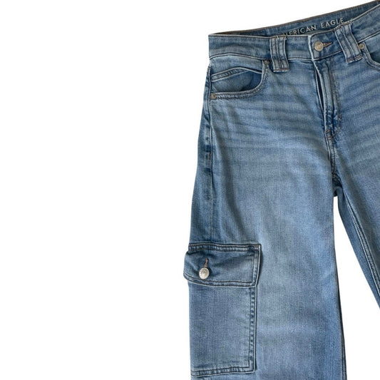 American Eagle Super High Rise Baggy Wide Leg Stretch Jeans