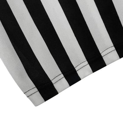 BSN Sports Black & White Striped Unisex Short Sleeve Referee V-Neck Shirt