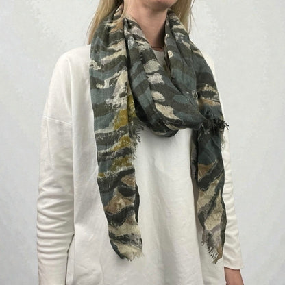 Abstract Earth Tones Lightweight Scarf