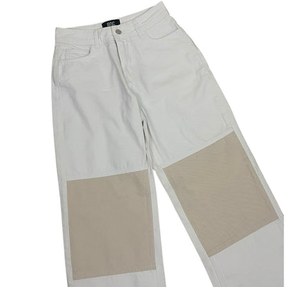 BDG White & Beige Color Block Patchwork High Rise Denim Pants