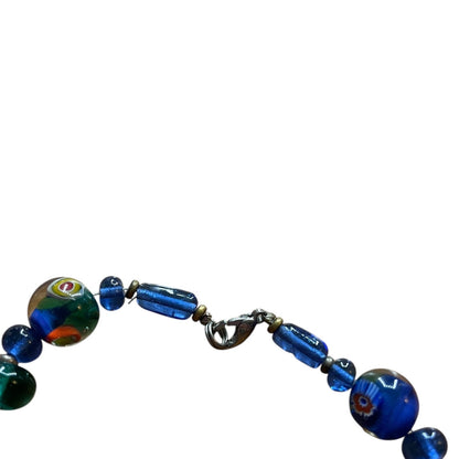 Vintage Blue & Green Marble Beaded Bracelet