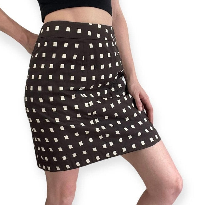 Ann Taylor Petites Brown Retro Vintage Pencil Mini Skirt