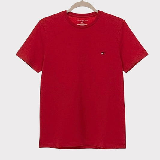 Tommy Hilfiger Mens Red Short Sleeve Cotton Tee