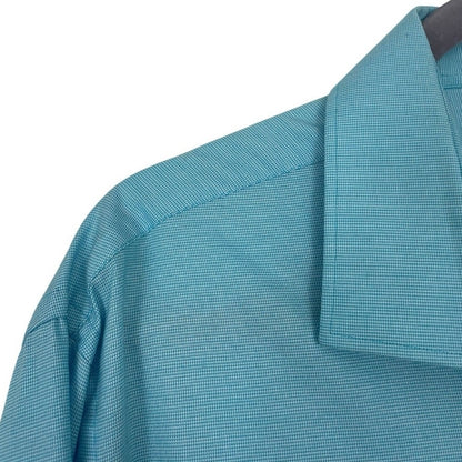 Tommy Hilfiger Mens TH Flex Stretch Blue Long Sleeve Button Down Dress Shirt