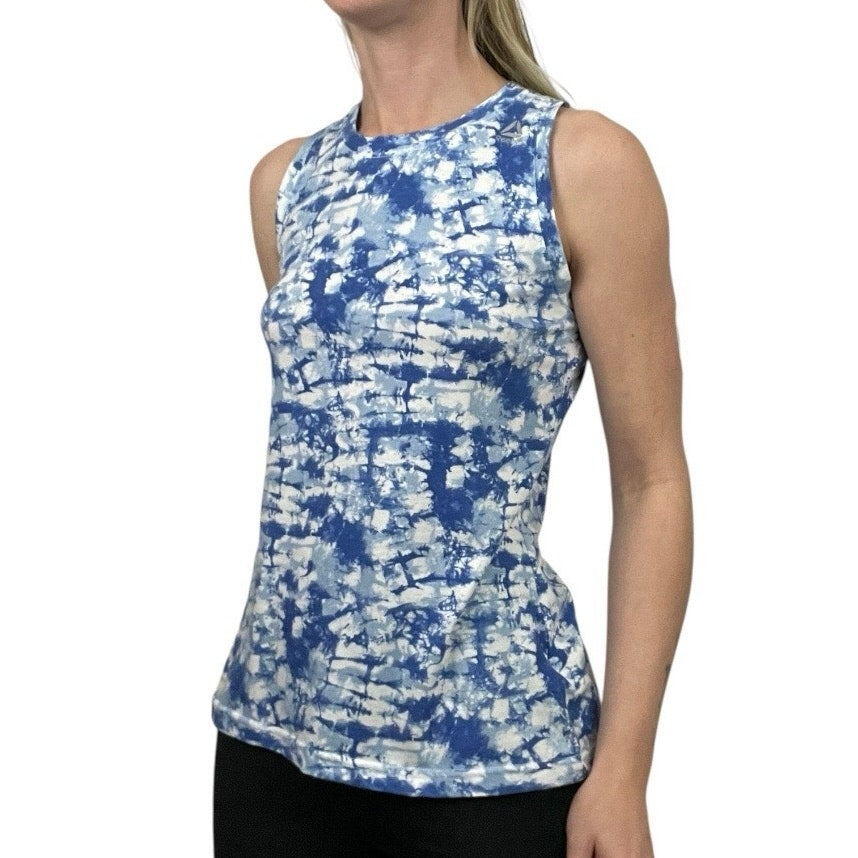 Reebok Blue & White Tie Dye Tank Top