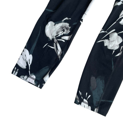 All In Motion Black & White Floral Active High Rise Leggings