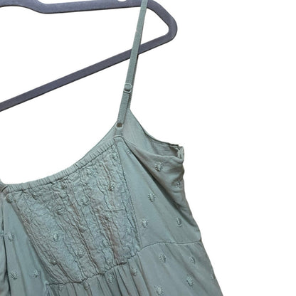 Jessica Simpson Light Green Boho Embroidered Tiered Mini Dress