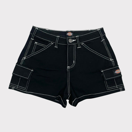 Dickies Black and White Contrast Stitch Mini Shorts