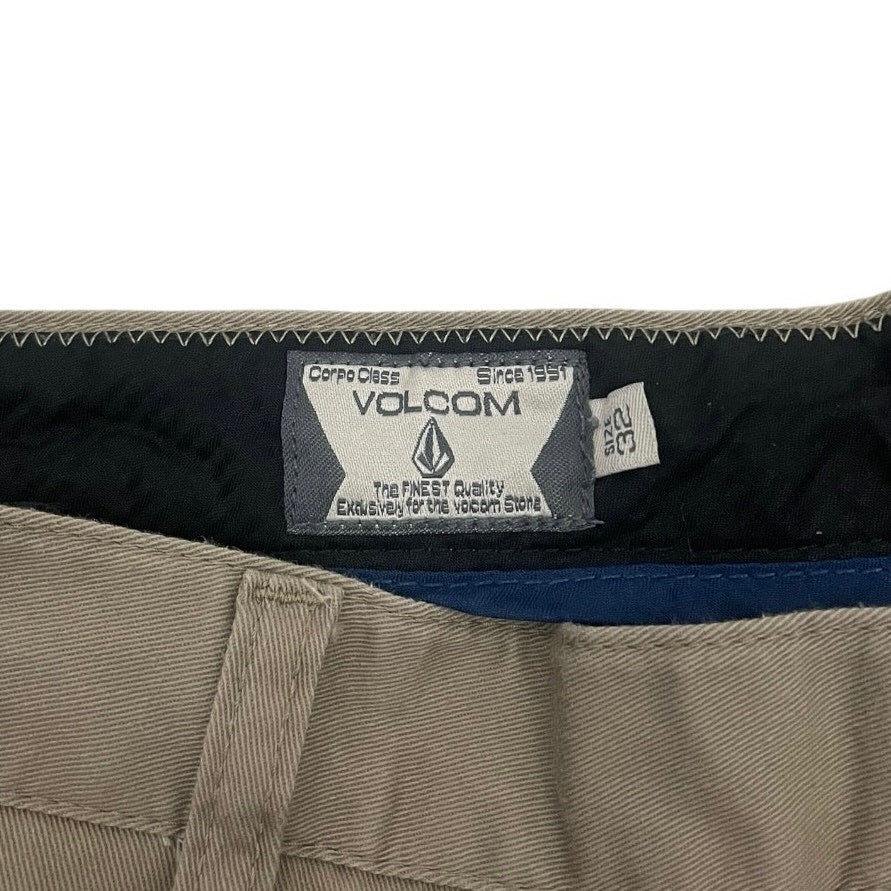 Volcom Mens Khaki Chino Flat Front Shorts