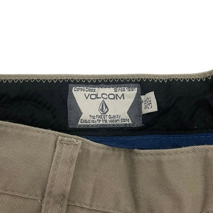 Volcom Mens Khaki Chino Flat Front Shorts